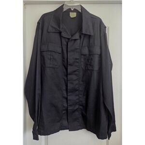 TRU-SPEC Black Long Sleeve Button Down Tactical Utility Work Shirt Mens‎ Sz XXL